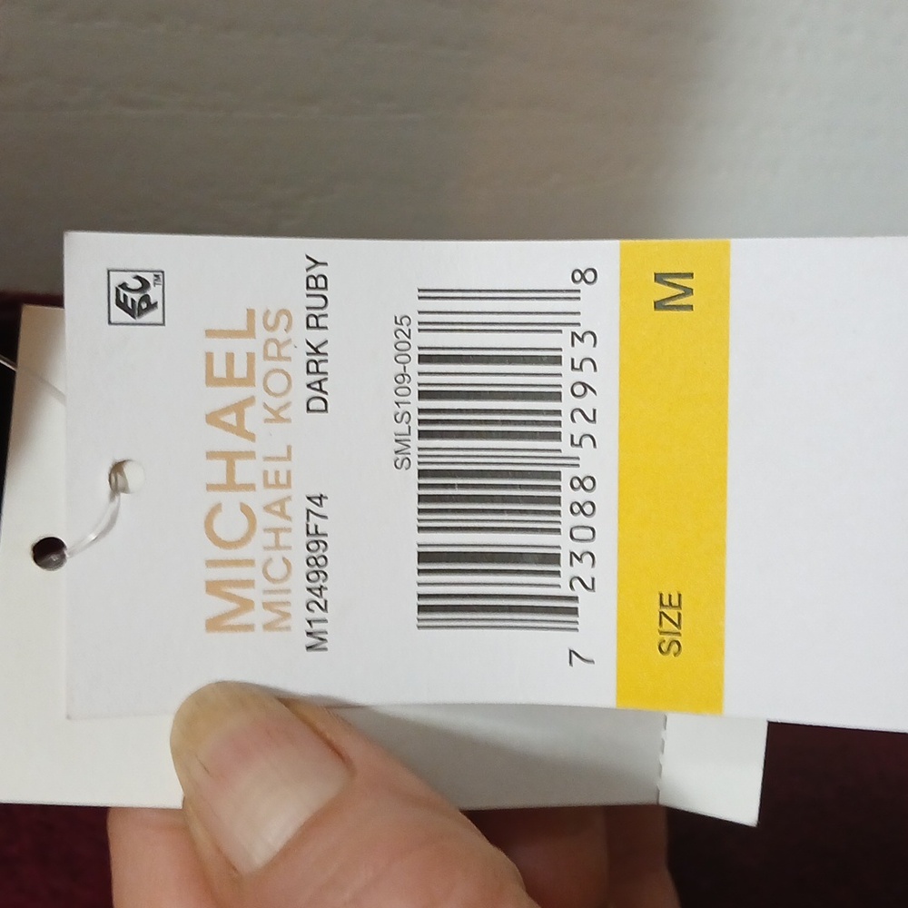 NWT Michael Kors Knee-length Burgundy Button/waist tie Peacoat. Size 10. - Picture 5 of 7
